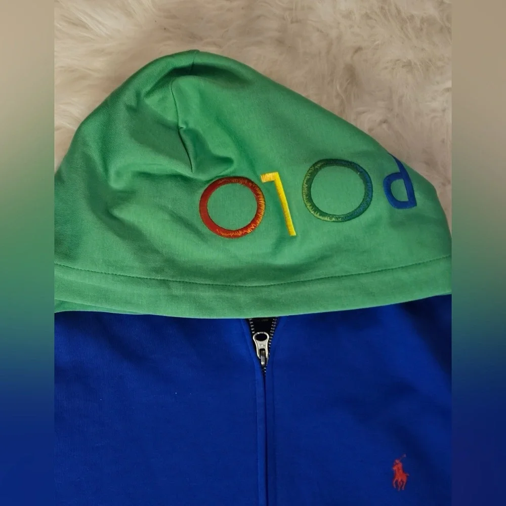 KID’S POLO BY RALPH LAUREN  COLOR-BLOCKED ZIP-UP HOODIE - Picture 4 of 12